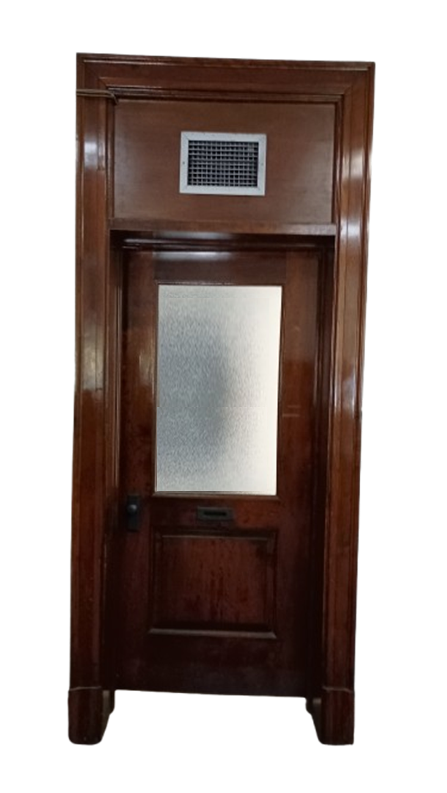 Antique Solid Birch Door w/ Transom *needs glass*